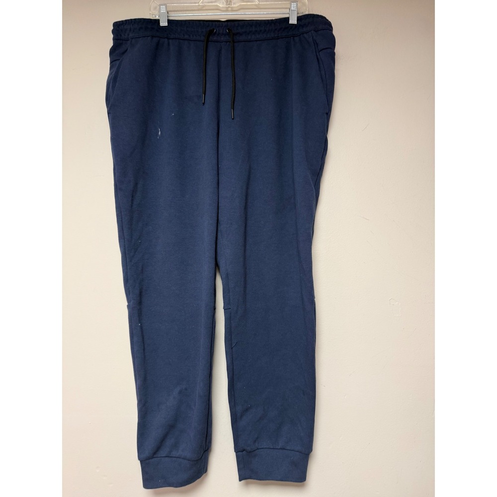 Members Mark Mens Everyday Active Jogger Navy Blue Fleece Sweatpants XL 8238